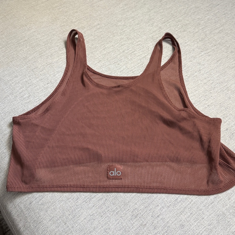 ALO Yoga Chestnut Mesh Crop Top New without Tags